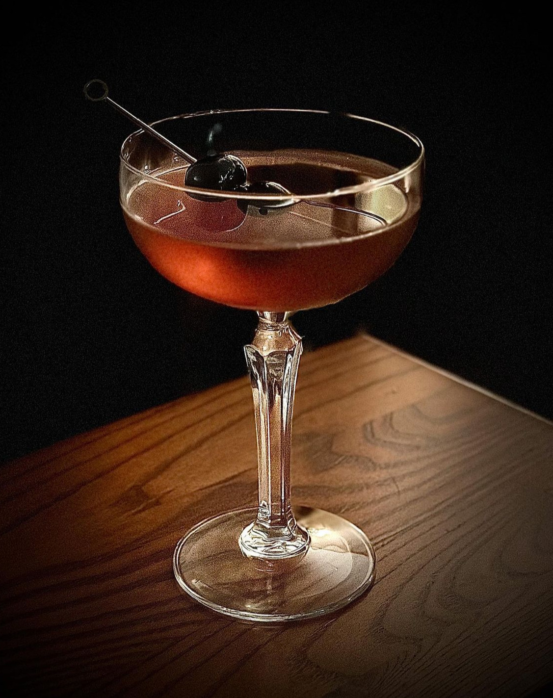 Manhattan in Martini Glass